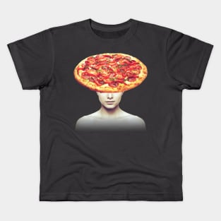 Pizza head portrait Kids T-Shirt